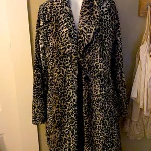 Chic soft faux fur car coat